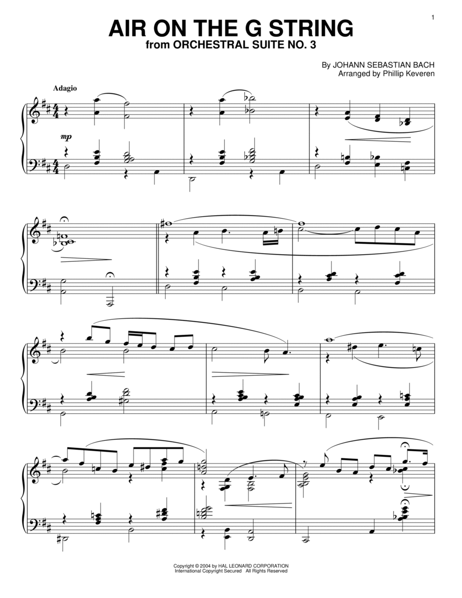 Air On The G String [Jazz version] (arr. Phillip Keveren)
