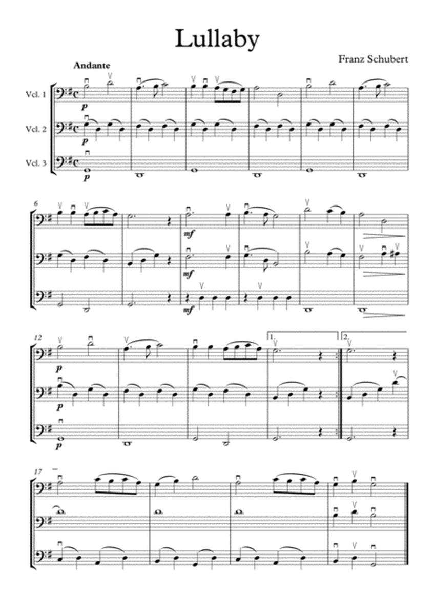Schubert's Lullaby for cello trio