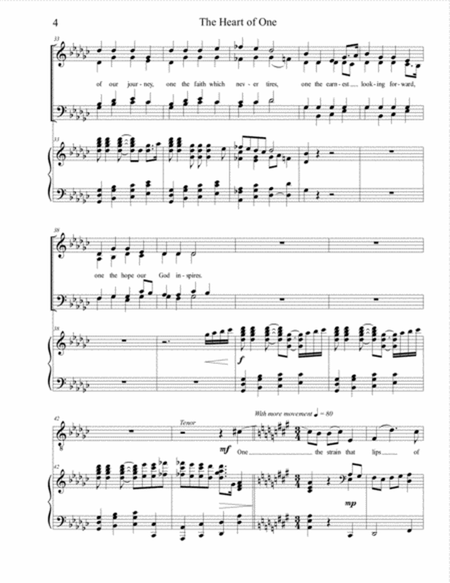 The Heart of One (SATB/piano/clarinet) - Brenda Portman