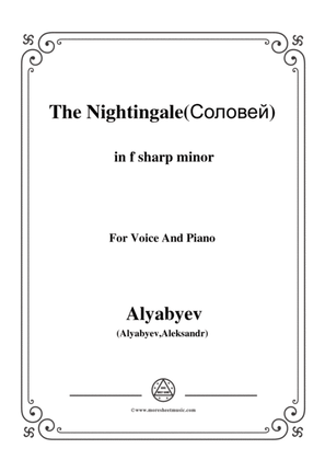 Book cover for Alyabyev-The Nightingale(Соловей) in f sharp minor, for Voice and Piano