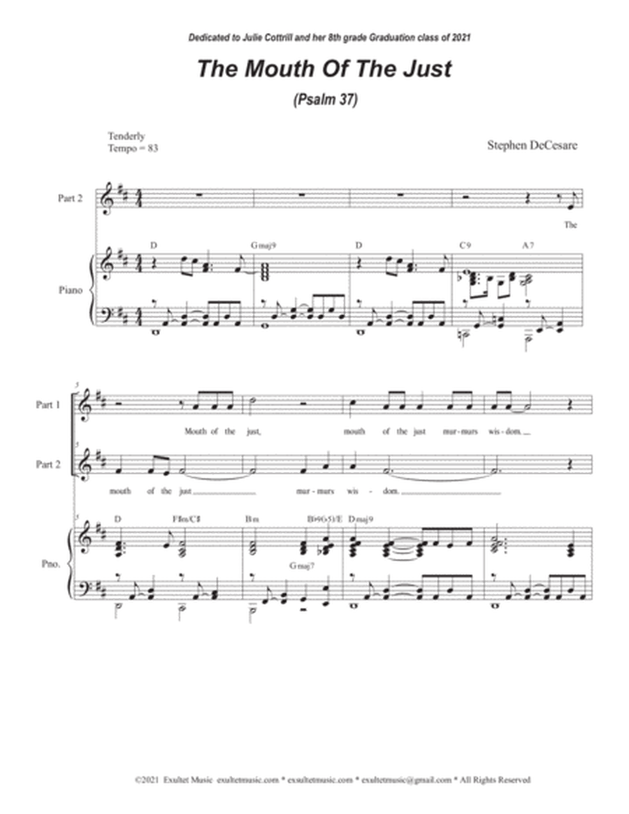 The Mouth Of The Just (Psalm 37) (2-part choir) image number null