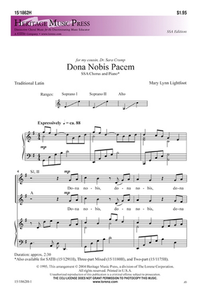 Book cover for Dona Nobis Pacem