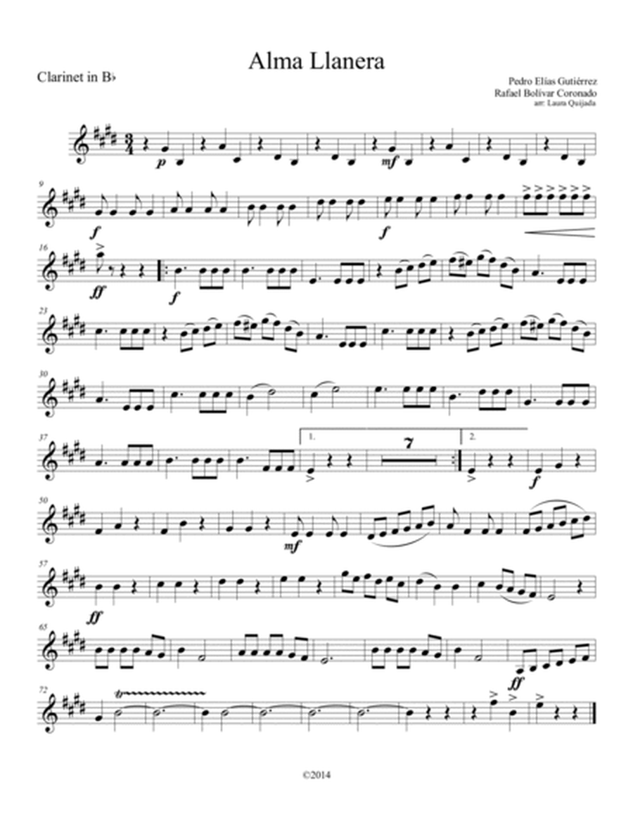 Alma Llanera, abridged, intermediate symphony orchestra. SCORE, PARTS & SECTIONS' SCORES. image number null