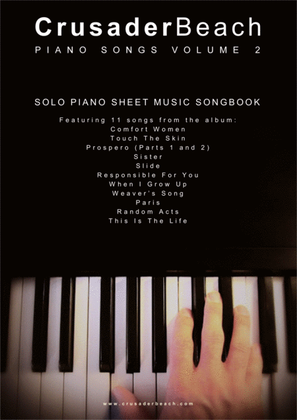 Book cover for Piano Songs Volume 2 - CrusaderBeach - Piano Solo Songbook