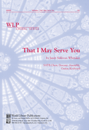 Book cover for That I May Serve You
