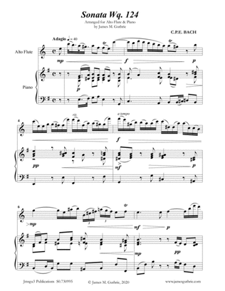 CPE BACH: Sonata in E Minor WQ124 for Alto Flute & Piano