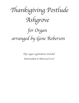 Book cover for Thanksgiving Postlude for Organ (Ashgrove)