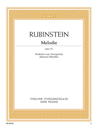 Book cover for Melody in F Major, Op. 3, No. 1