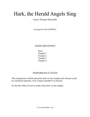 Book cover for Hark, the Herald Angels Sing (trumpet ensemble)
