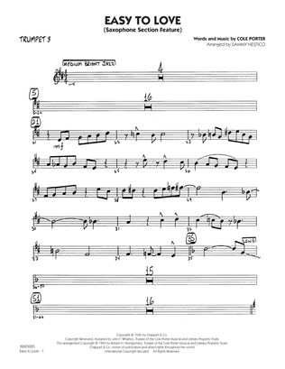 Book cover for Easy to Love (arr. Sammy Nestico) - Trumpet 3