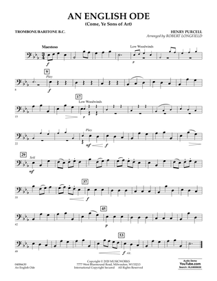 An English Ode (Come, Ye Sons of Art) (arr. Robert Longfield) - Trombone/Baritone B.C.