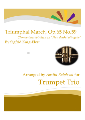Book cover for Triumphal March based on Nun Danket Alle Gotte - trumpet trio