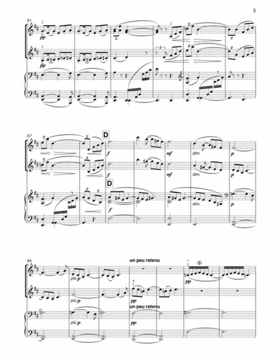 DEBUSSY Petite Suite (3 movements) for two violins & piano image number null