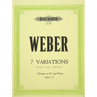 Book cover for Weber - 7 Variations Op 33 Clarinet/Piano