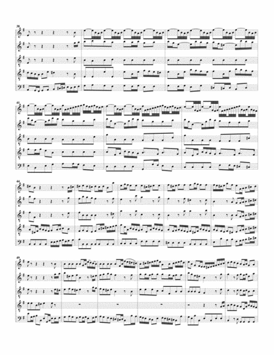 Aria: Wie will ich lustig lachen from Cantata BWV 205 (arrangement for 5 recorders) by Johann Sebastian Bach Recorder - Digital Sheet Music