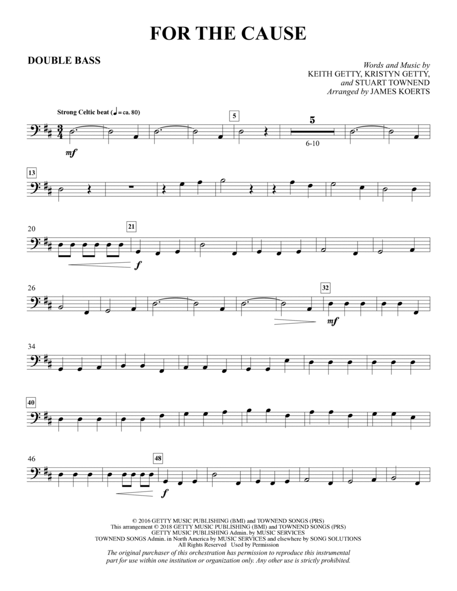 For the Cause (arr. James Koerts) - Double Bass