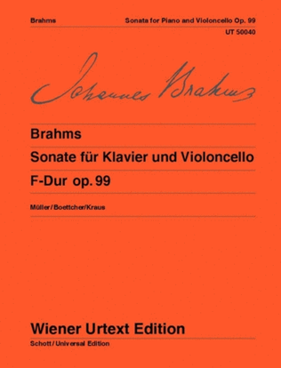 Book cover for Sonata for piano and violoncello, F major, Op. 99