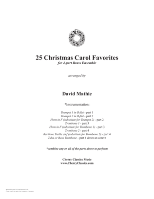 25 Christmas Carol Favorites for 4-part Brass Ensemble