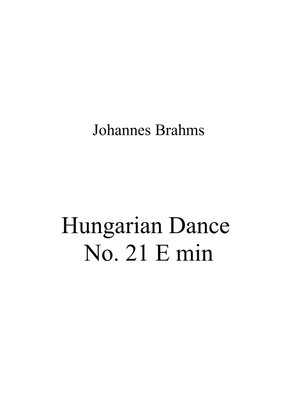 Book cover for Hungarian Dance No. 21 E min