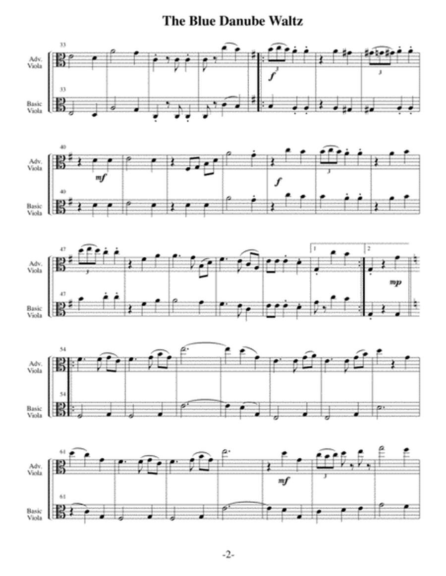 Blue Danube Waltz (Arrangements Level 2-4 for VIOLA + Written Accomp) image number null