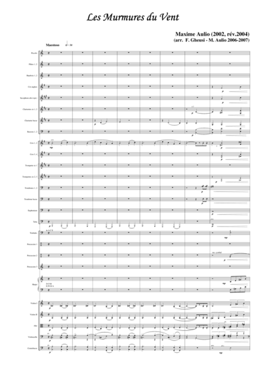 Les murmures du vent (Whispering Wind), transcription for symphonic orchestra - score image number null