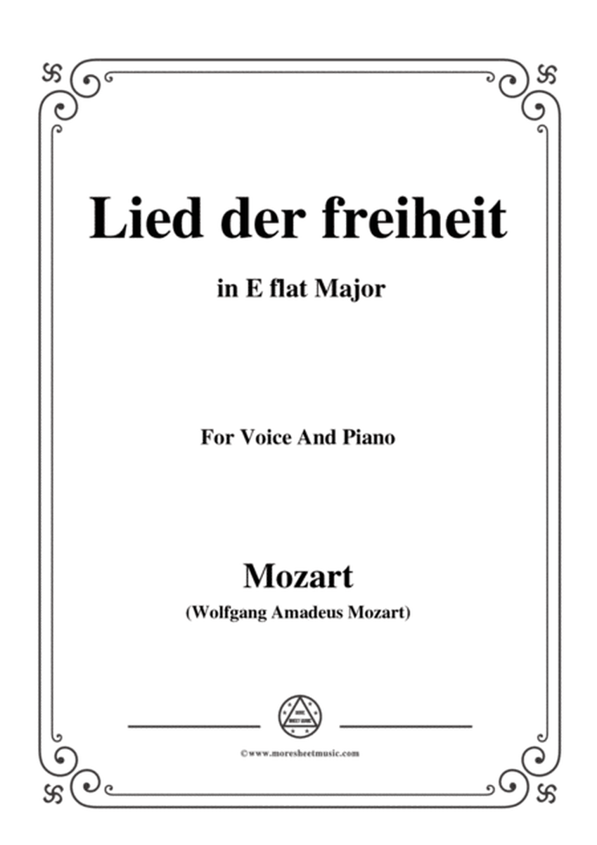 Mozart-Lied der freiheit,in E flat Major,for Voice and Piano image number null