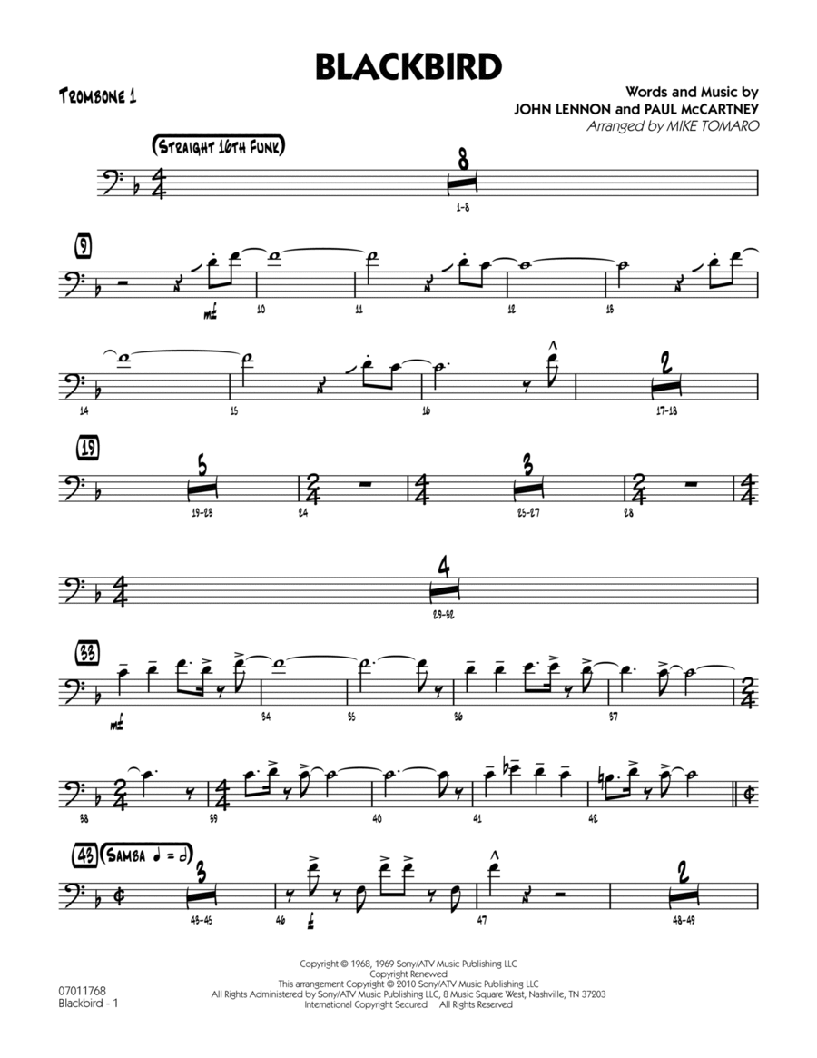 Blackbird - Trombone 1