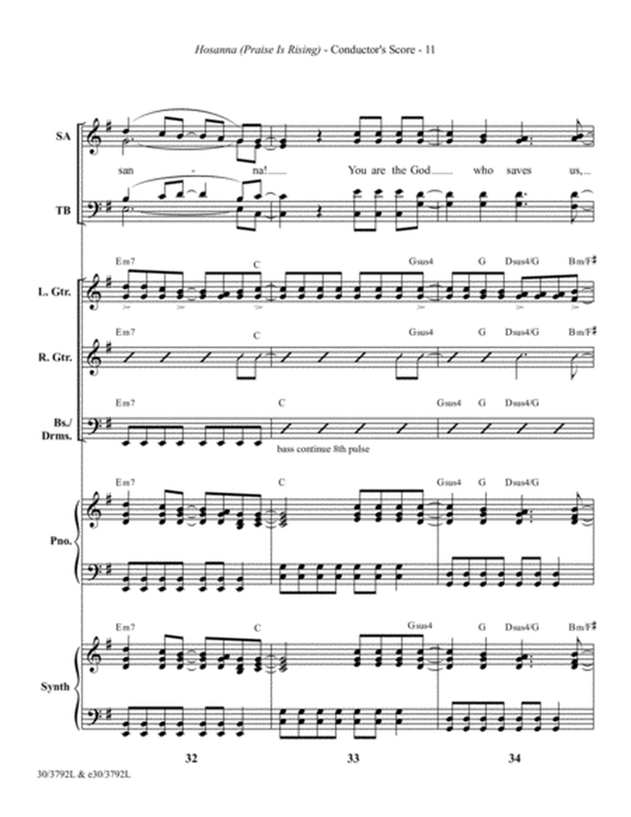 Hosanna - Rhythm Score and Parts