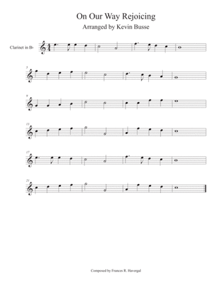 Book cover for On Our Way Rejoicing (Easy key of C) - Clarinet