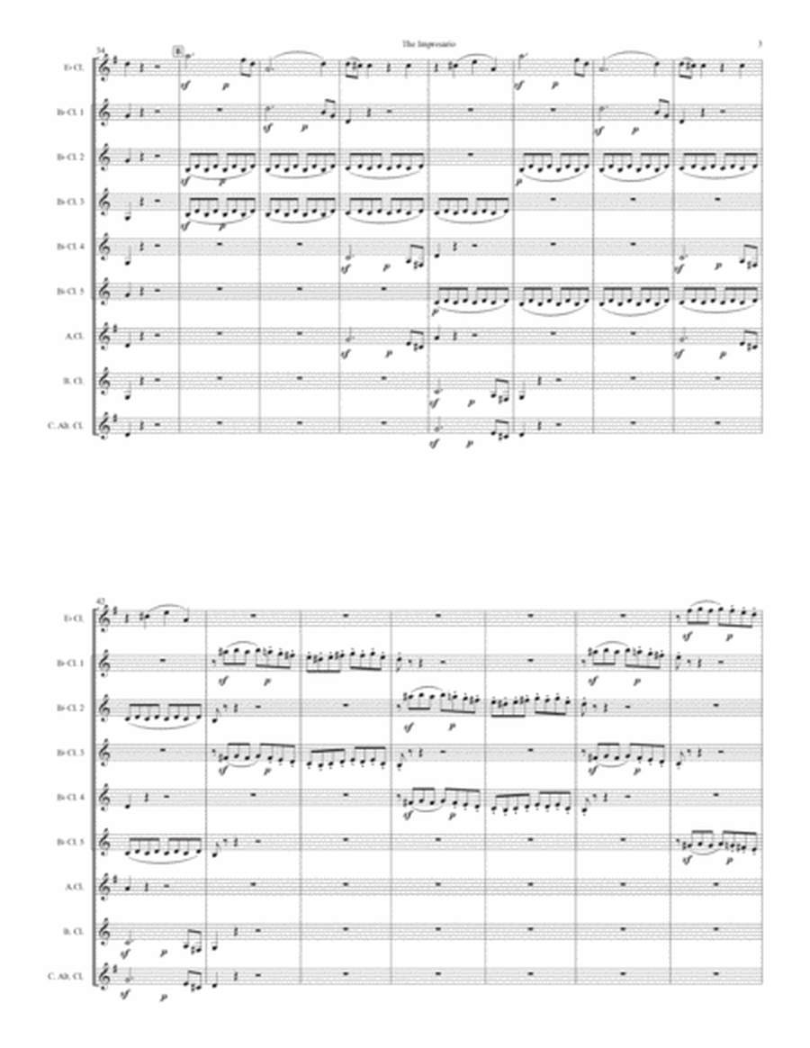 The Impresario Overture for clarinet choir image number null