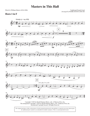 Masters in This Hall (arr. Mark Hayes) - Horn 1 in F