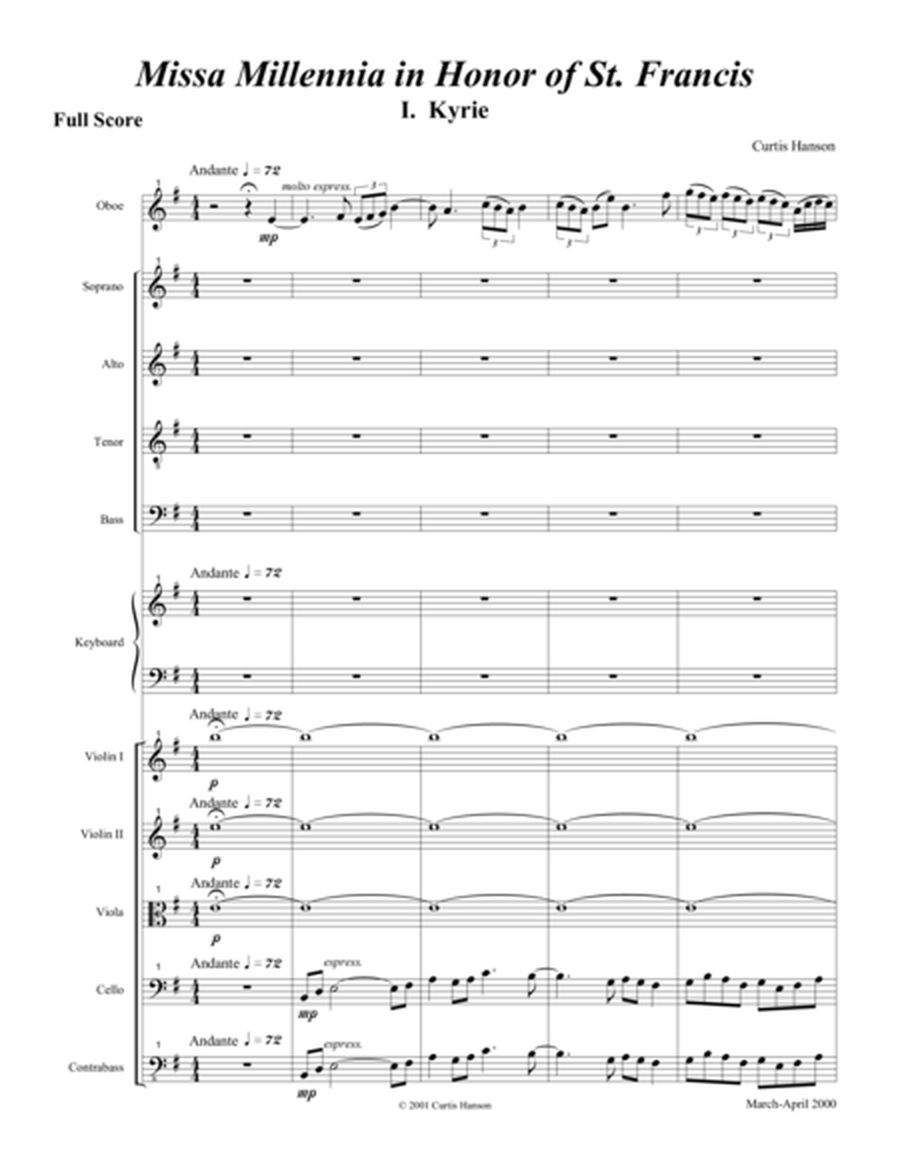 Missa Millennia in Honor of St. Francis - full score (SATB) image number null