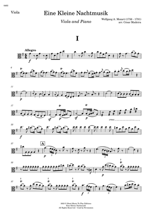 Eine Kleine Nachtmusik (1 mov.) - Viola and Piano (Individual Parts)
