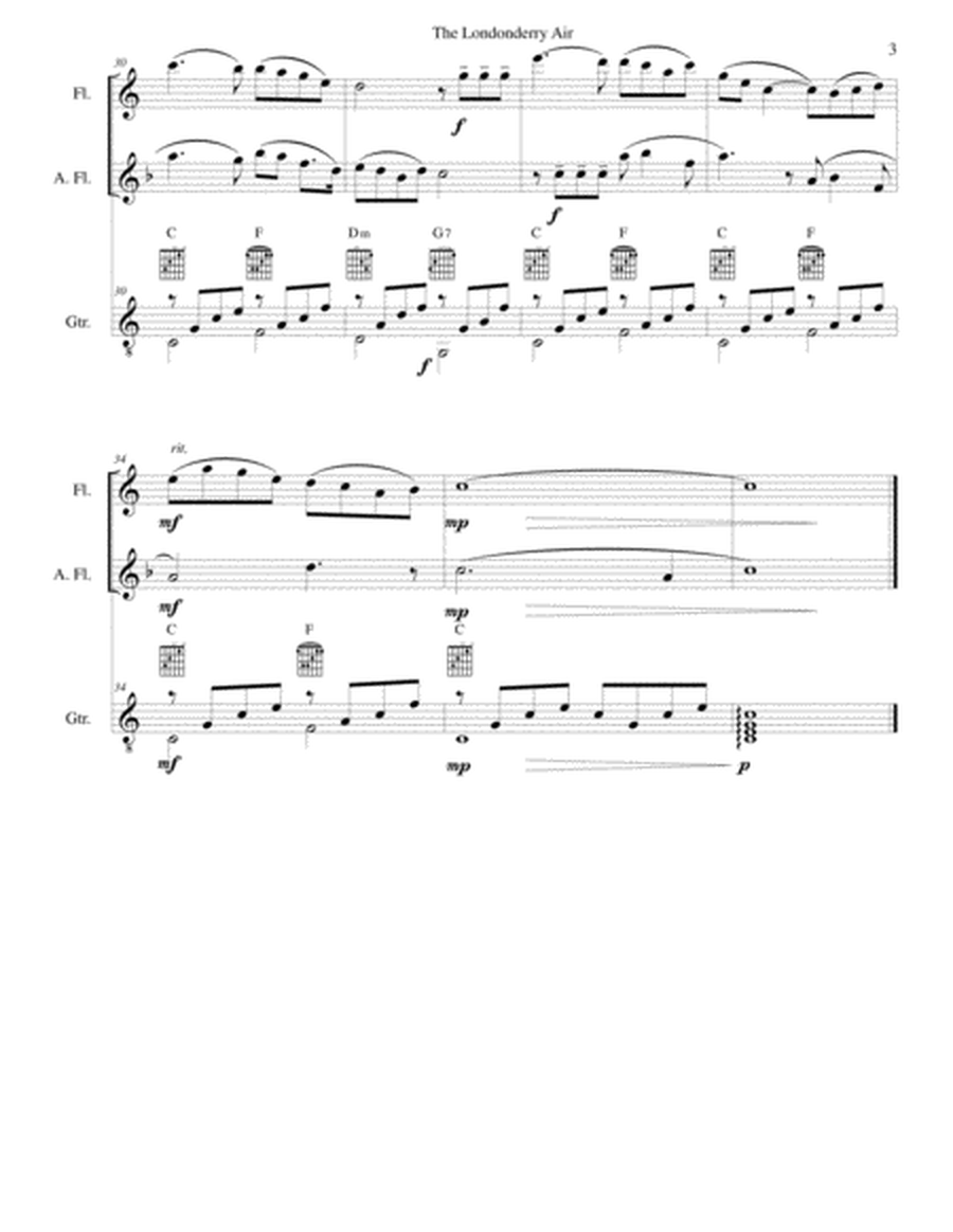 The Londonderry Air (Oh Danny Boy) for flute, alto flute and guitar image number null