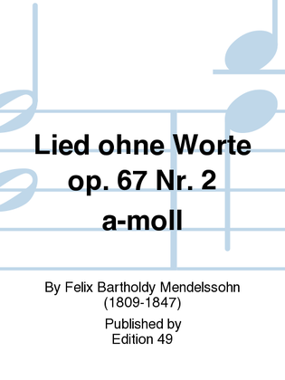 Book cover for Lied ohne Worte op. 67 Nr. 2 a-moll