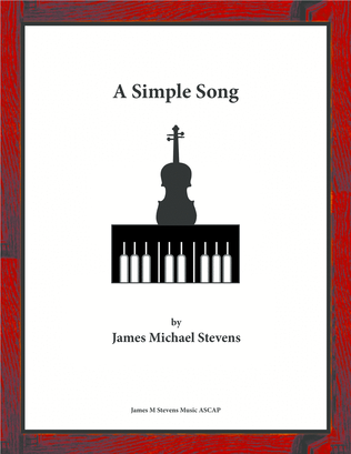 Book cover for A Simple Song - Violin & Piano