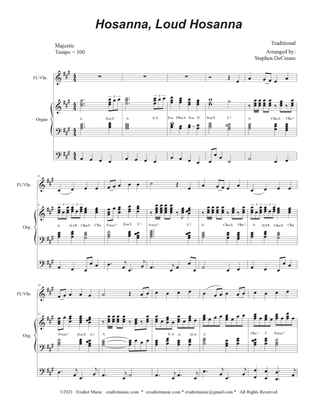 Book cover for Hosanna, Loud Hosanna (Flute or Violin solo - Organ accompaniment)