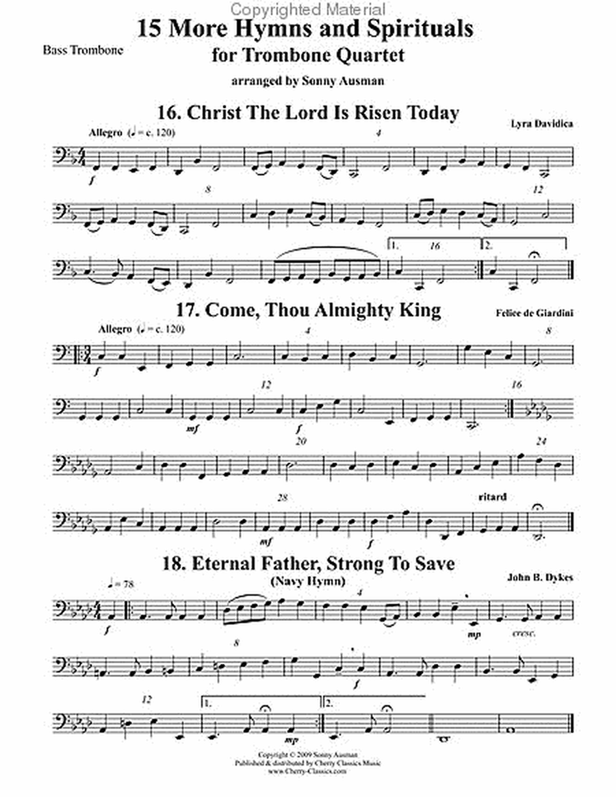 15 More Hymns & Spirtuals-Bass Clef