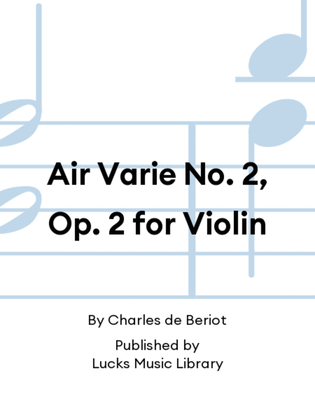 Book cover for Air Varie No. 2, Op. 2 for Violin