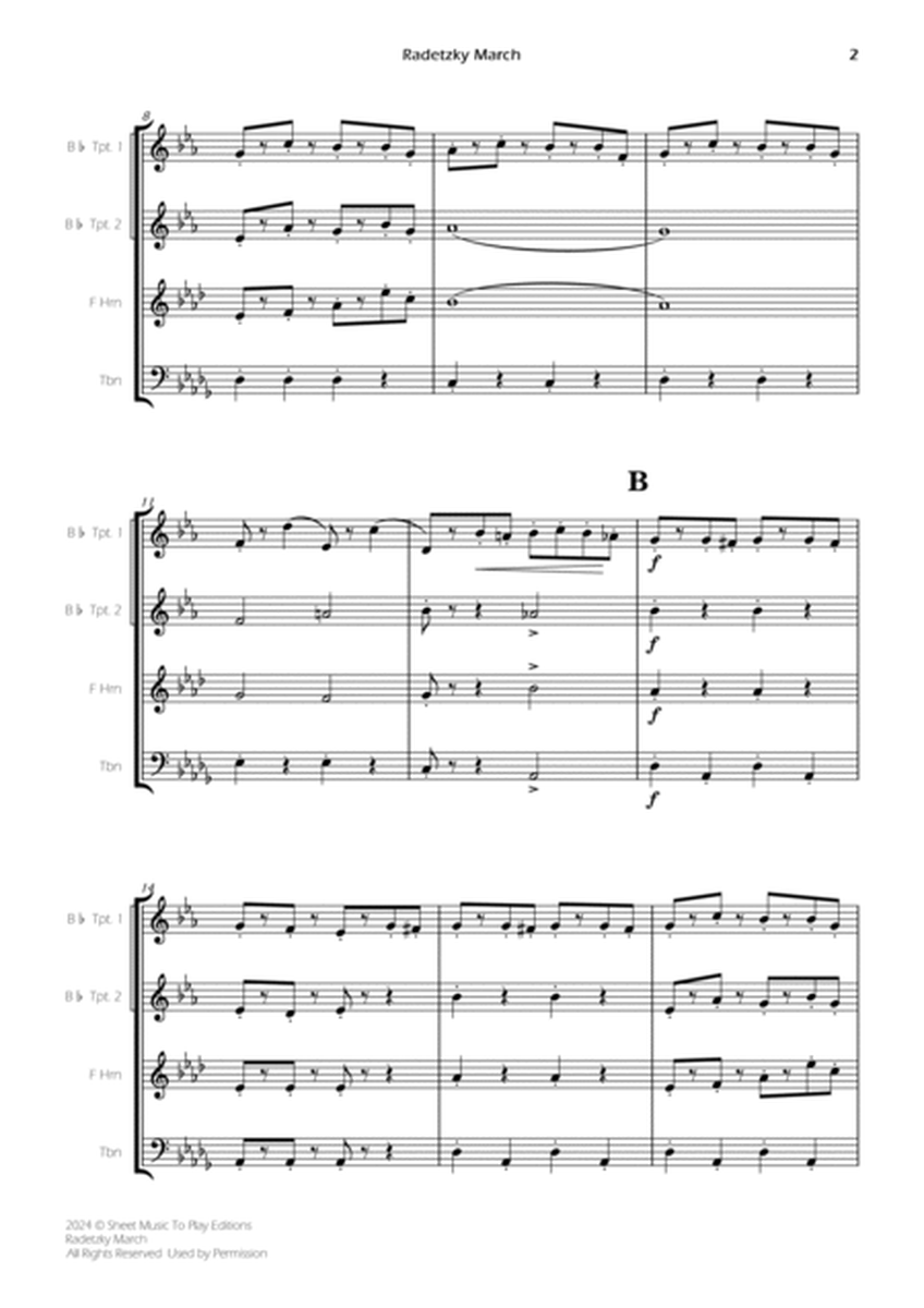 Radetzky March - Brass Quartet (Full Score and Parts) image number null