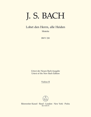 Book cover for Lobet den Herrn, alle Heiden, BWV 230