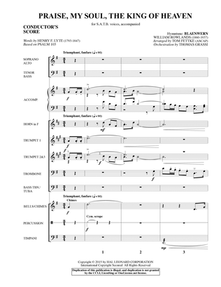 Book cover for Praise, My Soul, The King of Heaven - Full Score