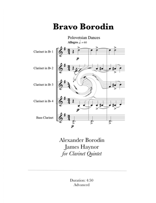 Book cover for Bravo Borodin for Clarinet Quintet