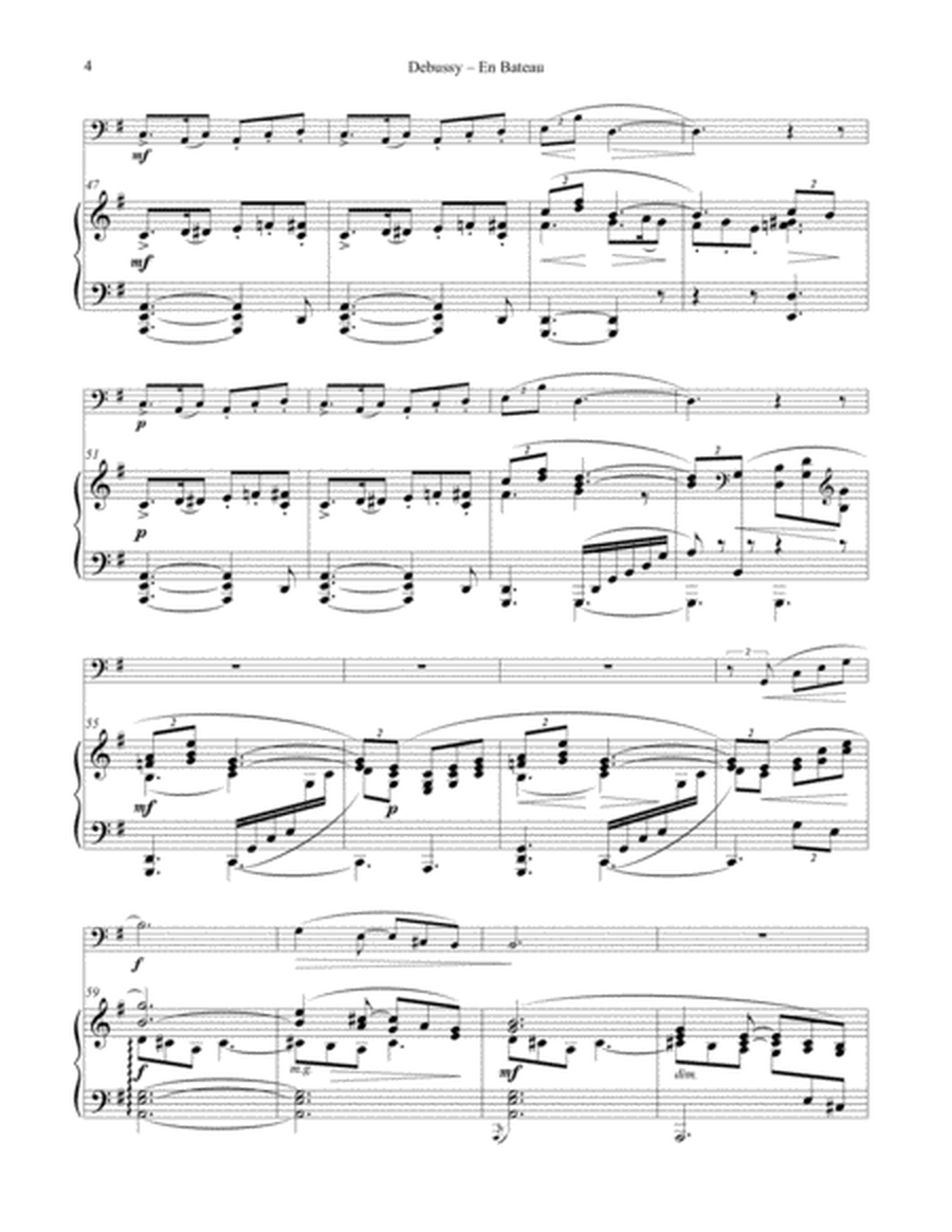 En Bateau from Petite Suite for Tuba or Bass Trombone and Piano, arr. by Ralph Sauer