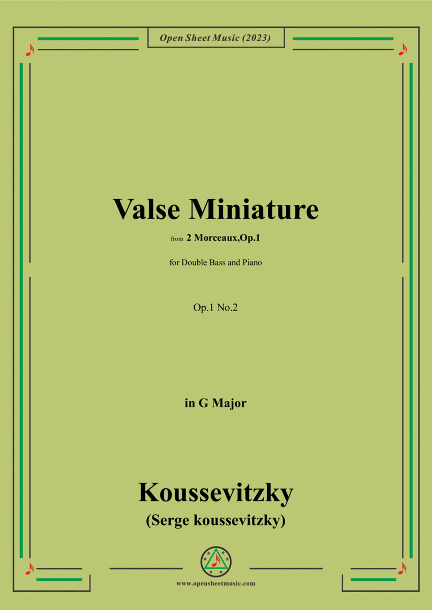 Koussevitzky-Valse Miniature,Op.1 No.2,in G Major image number null