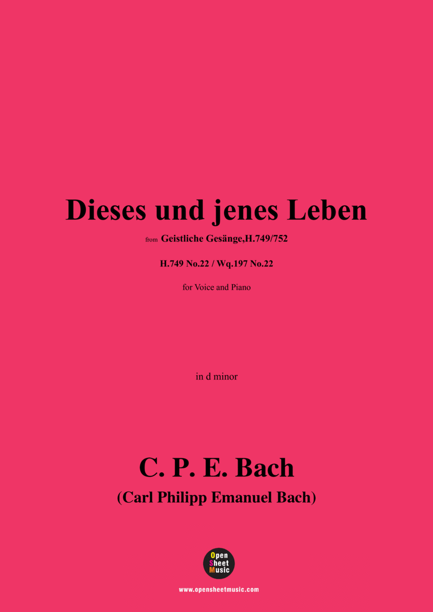 C. P. E. Bach-Dieses und jenes Leben,in d minor,H.749 No.22(Wq.197 No.22)