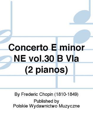 Book cover for Concerto E minor NE vol.30 B VIa (2 pianos)