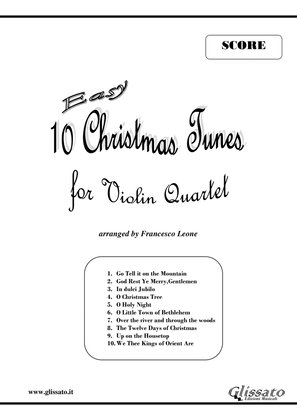 Book cover for 10 Christmas Tunes for Violin Quartet (score)