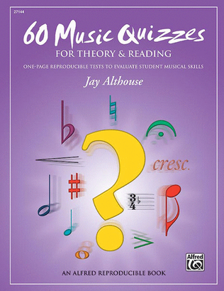 Book cover for 60 Music Quizzes for Theory and Reading