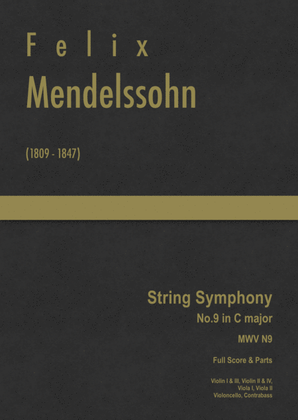 Book cover for Mendelssohn - String Symphony No.9 in C major, MWV N 9